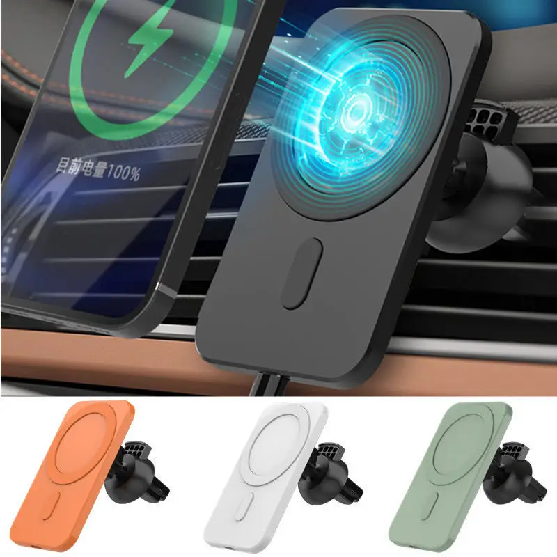 Support de téléphone magnétique sans fil pour voiture 15 W Magsafe