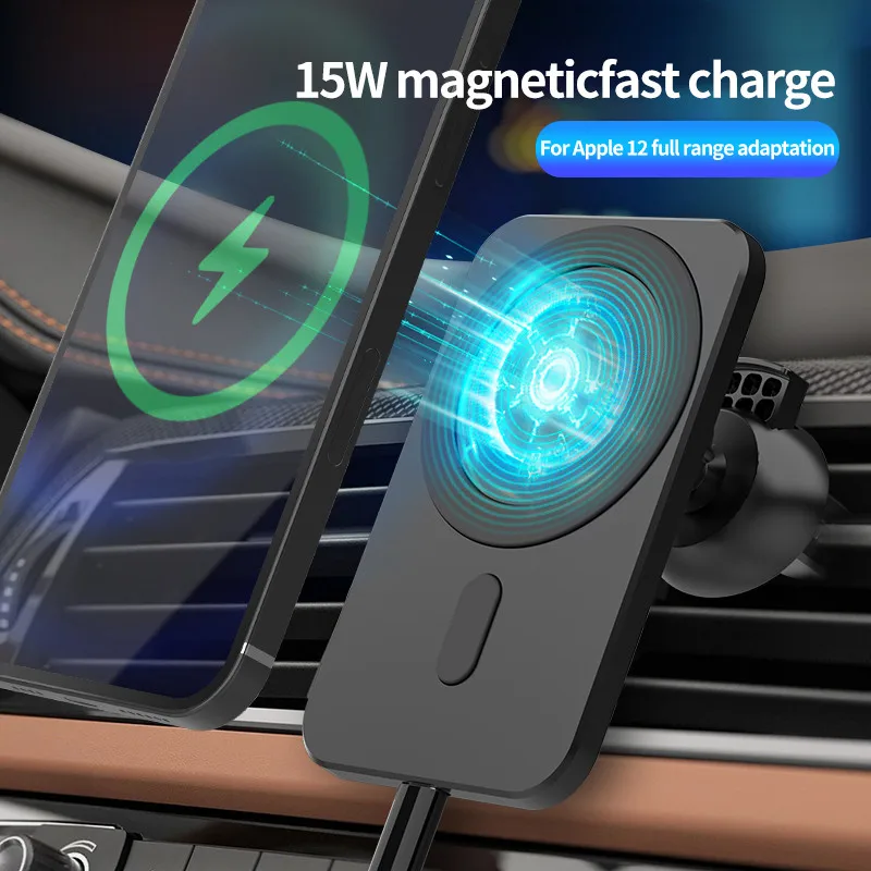 Support de téléphone magnétique sans fil pour voiture 15 W Magsafe