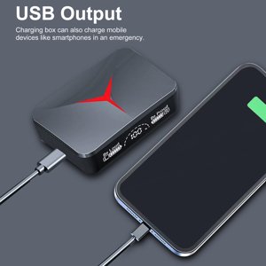 audífonos inalámbricos bluetooth led m90pro caja deslizante de efecto brillante