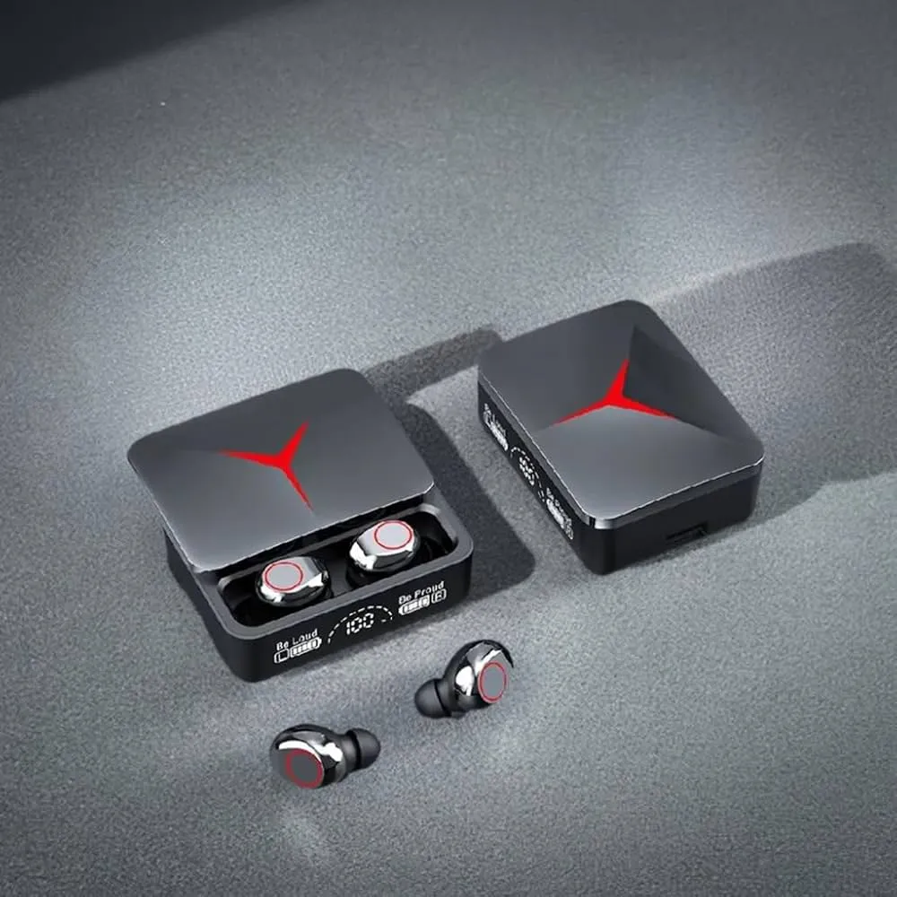 audífonos inalámbricos bluetooth led m90pro caja deslizante de efecto brillante