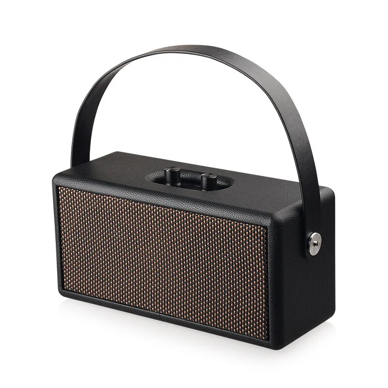 enceinte bluetooth rétro en bois d30 ? son premium, finition cuir & design vintage enceinte bluetooth rétro en bois d30 ? son premium, finition cuir & design vintage