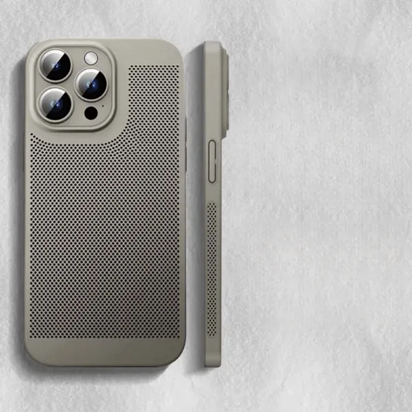 Caso del iPhone - Titanio, disipación de calor de malla con película de lente