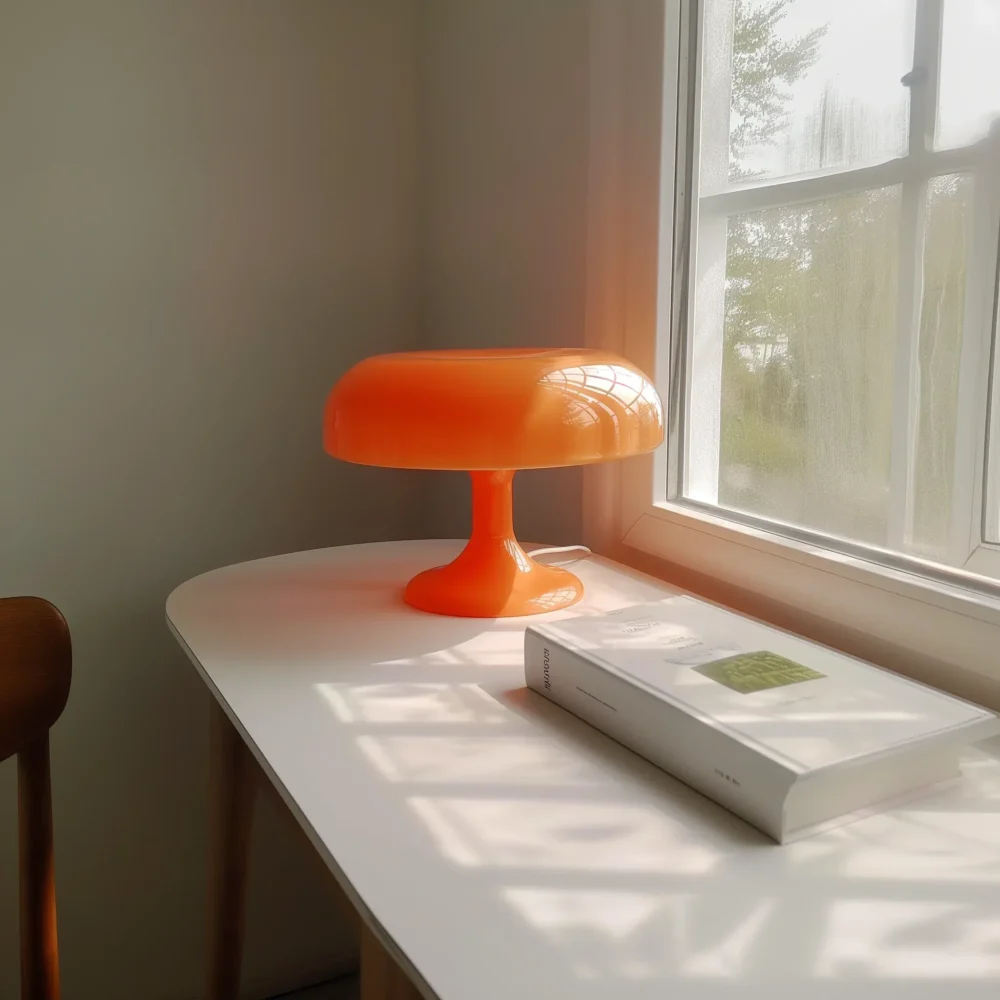 Lámpara de acrílico de seta de mesa nórdica decorativa