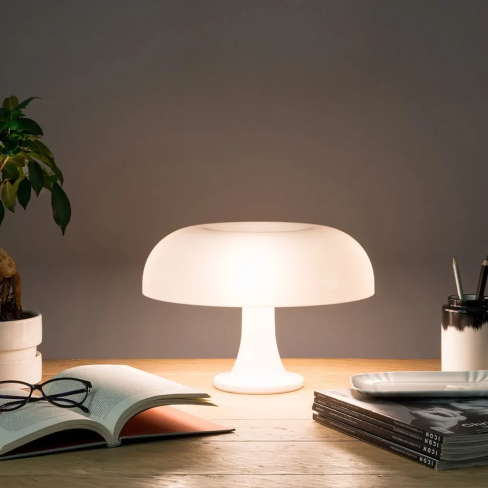 Lámpara de acrílico de seta de mesa nórdica decorativa