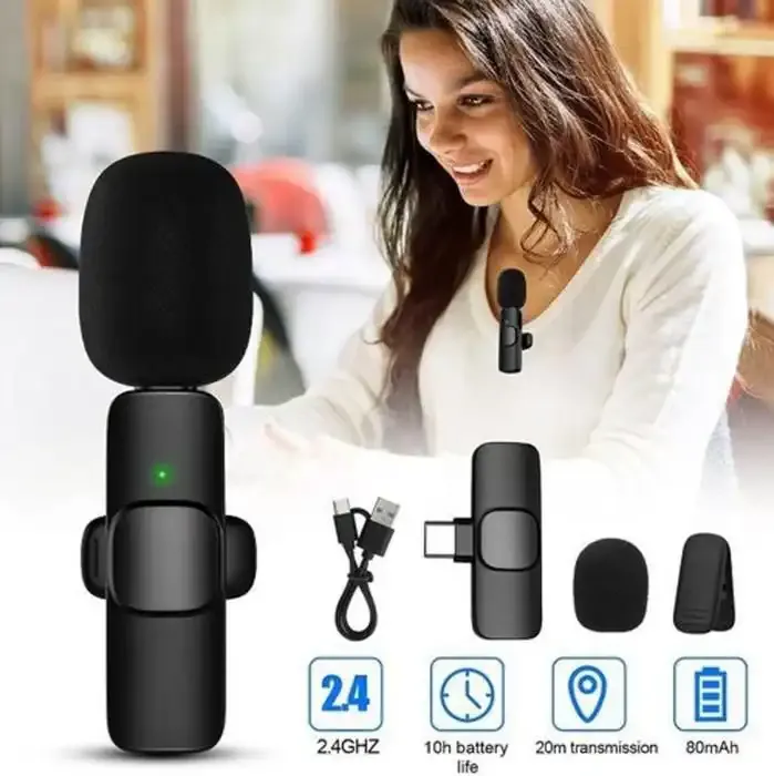 Wireless Lavalier Microphone for Mobile Phone with Noise Reduction Wireless Lavalier Microphone for Mobile Phone with Noise Reduction
