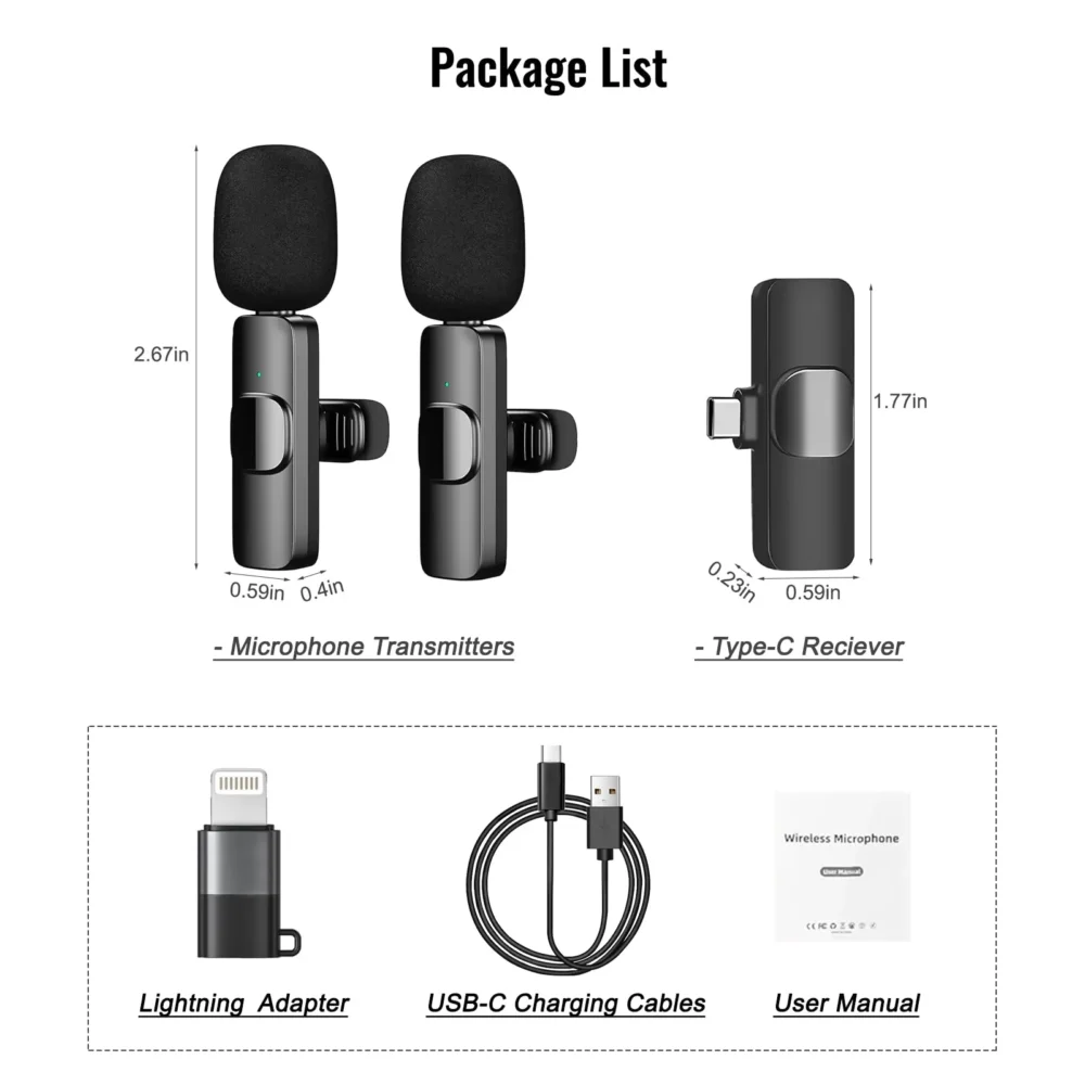 Wireless Lavalier Microphone for Mobile Phone with Noise Reduction Wireless Lavalier Microphone for Mobile Phone with Noise Reduction