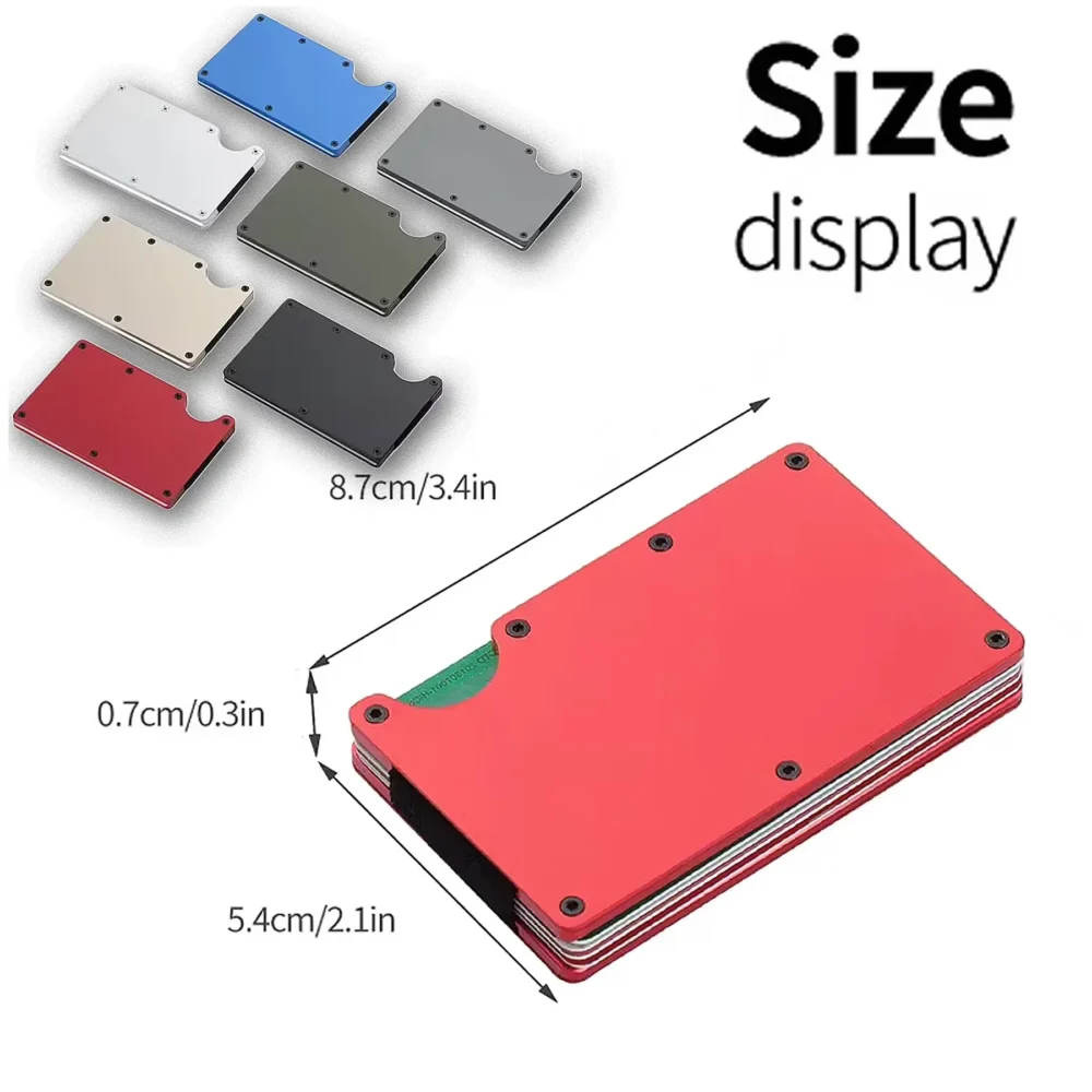 Caja de tarjeta de crédito de fibra de carbono de aleación de aluminio, bloqueo RFID, cartera de gran capacidad, clip de crédito Caja de tarjeta de crédito de fibra de carbono de aleación de aluminio, bloqueo RFID, cartera de gran capacidad, clip de crédito