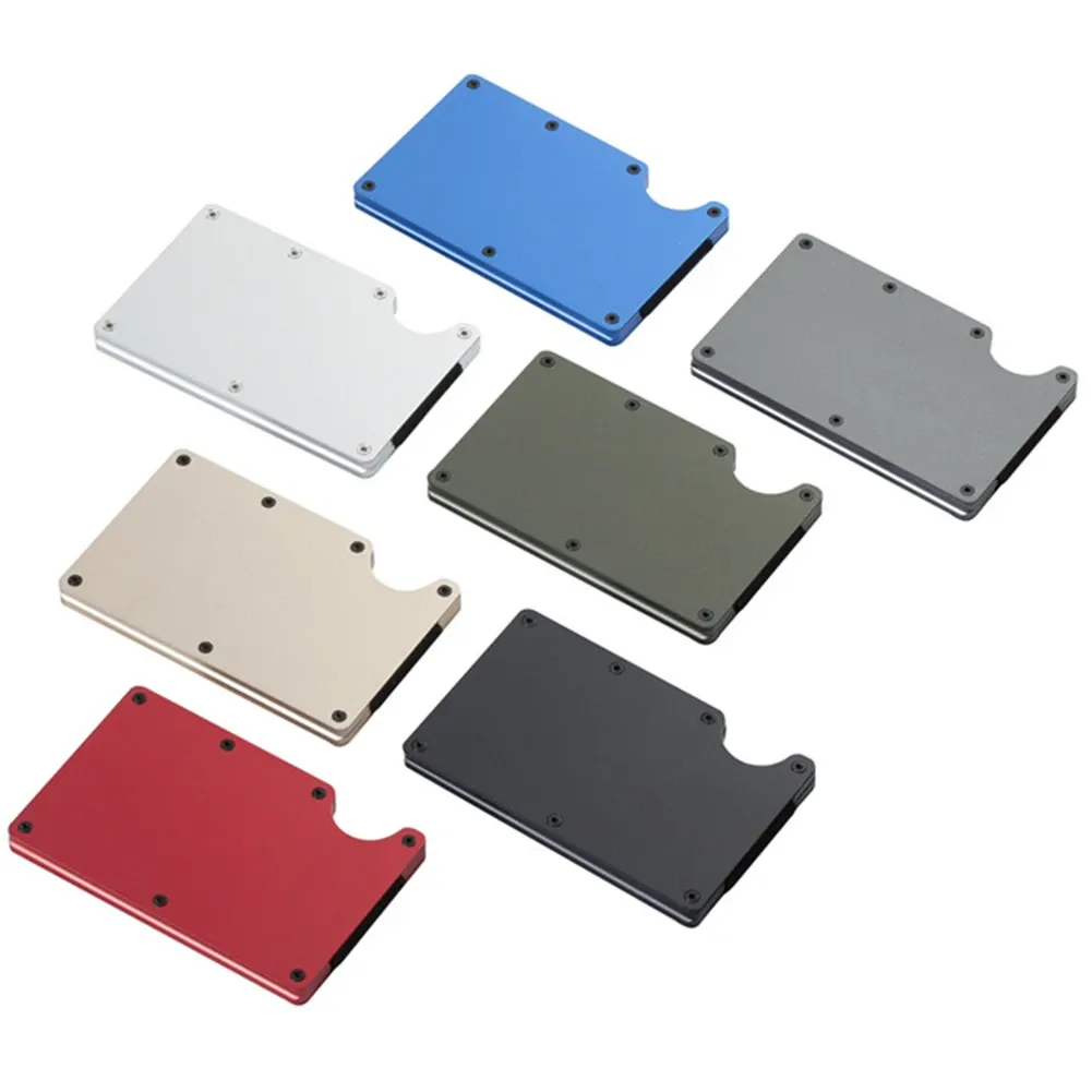 Caja de tarjeta de crédito de fibra de carbono de aleación de aluminio, bloqueo RFID, cartera de gran capacidad, clip de crédito Caja de tarjeta de crédito de fibra de carbono de aleación de aluminio, bloqueo RFID, cartera de gran capacidad, clip de crédito