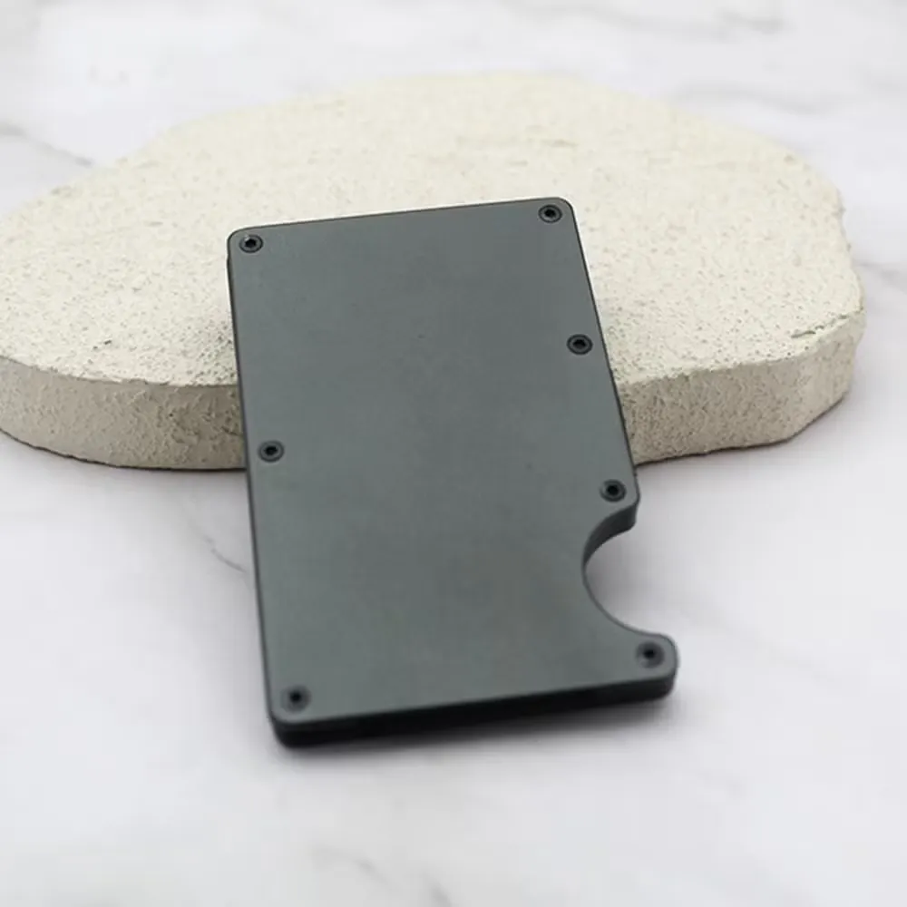 Caja de tarjeta de crédito de fibra de carbono de aleación de aluminio, bloqueo RFID, cartera de gran capacidad, clip de crédito Caja de tarjeta de crédito de fibra de carbono de aleación de aluminio, bloqueo RFID, cartera de gran capacidad, clip de crédito