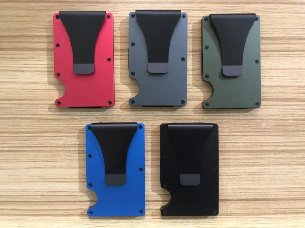 Caja de tarjeta de crédito de fibra de carbono de aleación de aluminio, bloqueo RFID, cartera de gran capacidad, clip de crédito Caja de tarjeta de crédito de fibra de carbono de aleación de aluminio, bloqueo RFID, cartera de gran capacidad, clip de crédito
