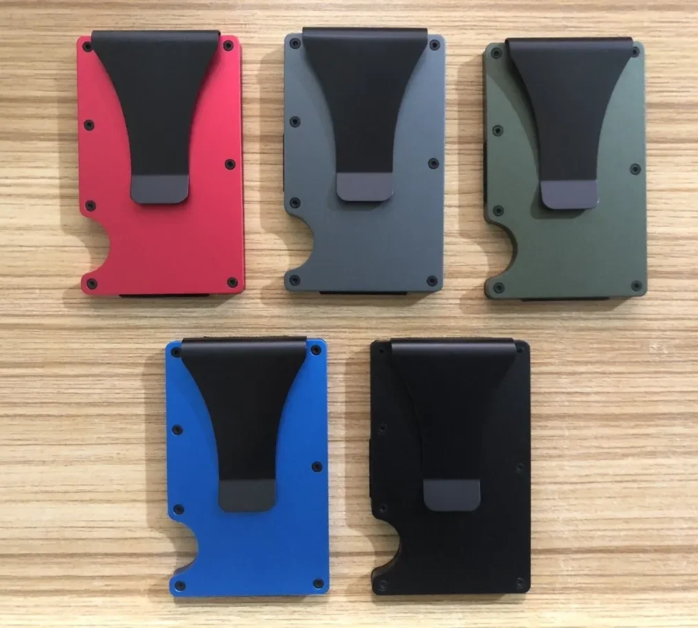 Caja de tarjeta de crédito de fibra de carbono de aleación de aluminio, bloqueo RFID, cartera de gran capacidad, clip de crédito Caja de tarjeta de crédito de fibra de carbono de aleación de aluminio, bloqueo RFID, cartera de gran capacidad, clip de crédito