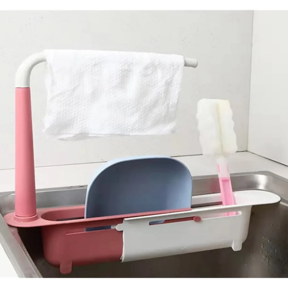 Estante de almacenamiento retráctil para fregadero de cocina