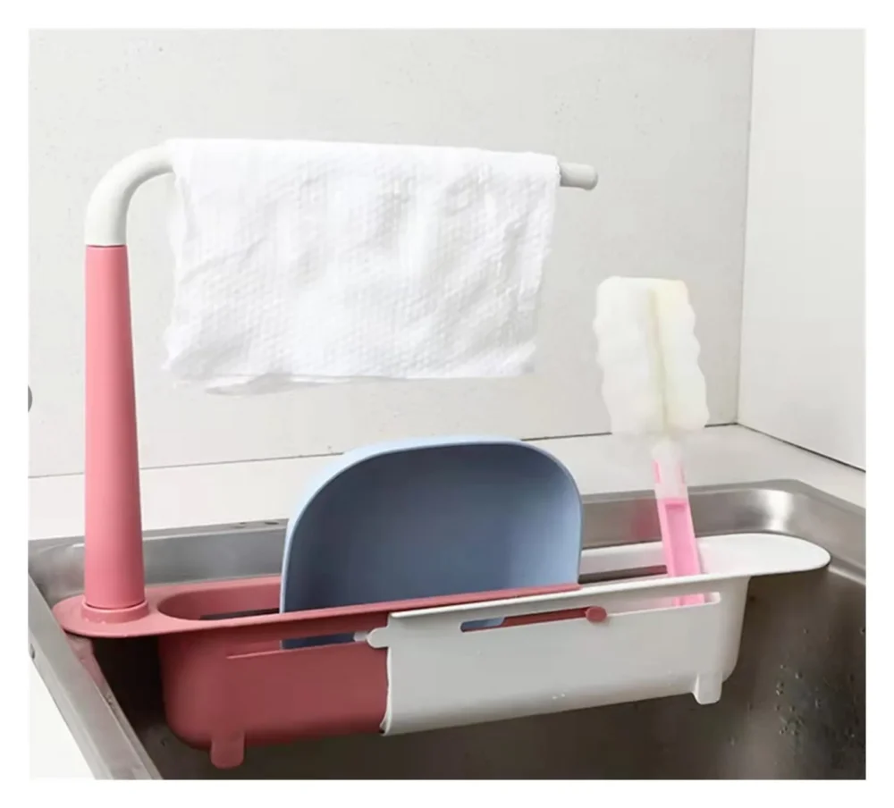 Estante de almacenamiento retráctil para fregadero de cocina