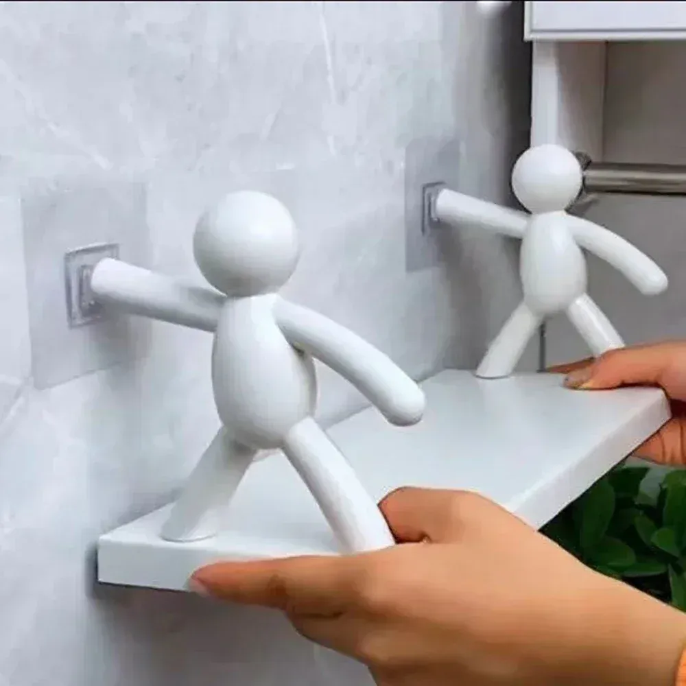 Small Man Seamless Wall Storage Shelf Kitchen Bathroom Hook Without Perforation Self Adhesive Hanging Small Man Seamless Wall Storage Shelf Kitchen Bathroom Hook Without Perforation Self Adhesive Hanging