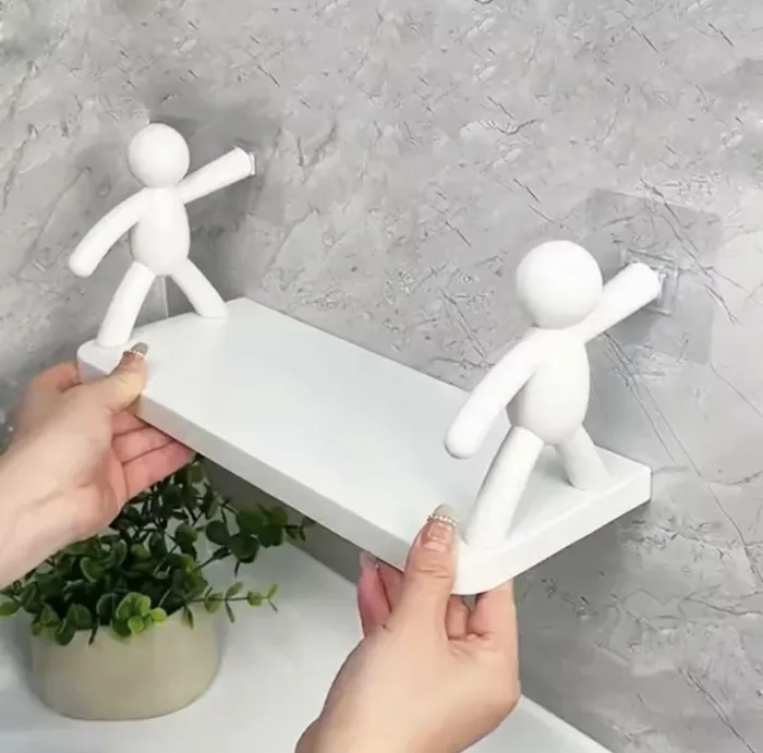 Small Man Seamless Wall Storage Shelf Kitchen Bathroom Hook Without Perforation Self Adhesive Hanging Small Man Seamless Wall Storage Shelf Kitchen Bathroom Hook Without Perforation Self Adhesive Hanging