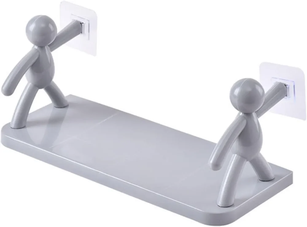 Small Man Seamless Wall Storage Shelf Kitchen Bathroom Hook Without Perforation Self Adhesive Hanging Small Man Seamless Wall Storage Shelf Kitchen Bathroom Hook Without Perforation Self Adhesive Hanging