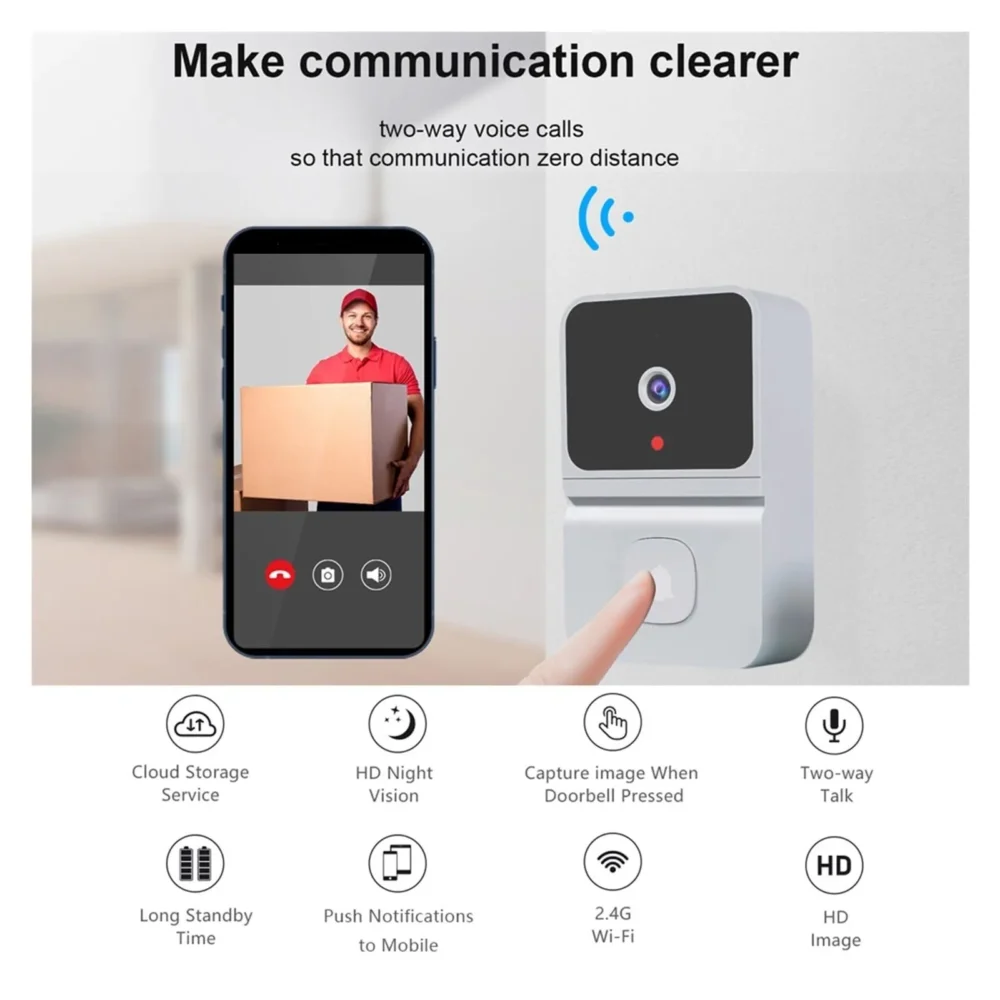 drahtlose intelligente Türklingel Video Türklingel Gegensprechanlage Handy Wifi-Überwachung