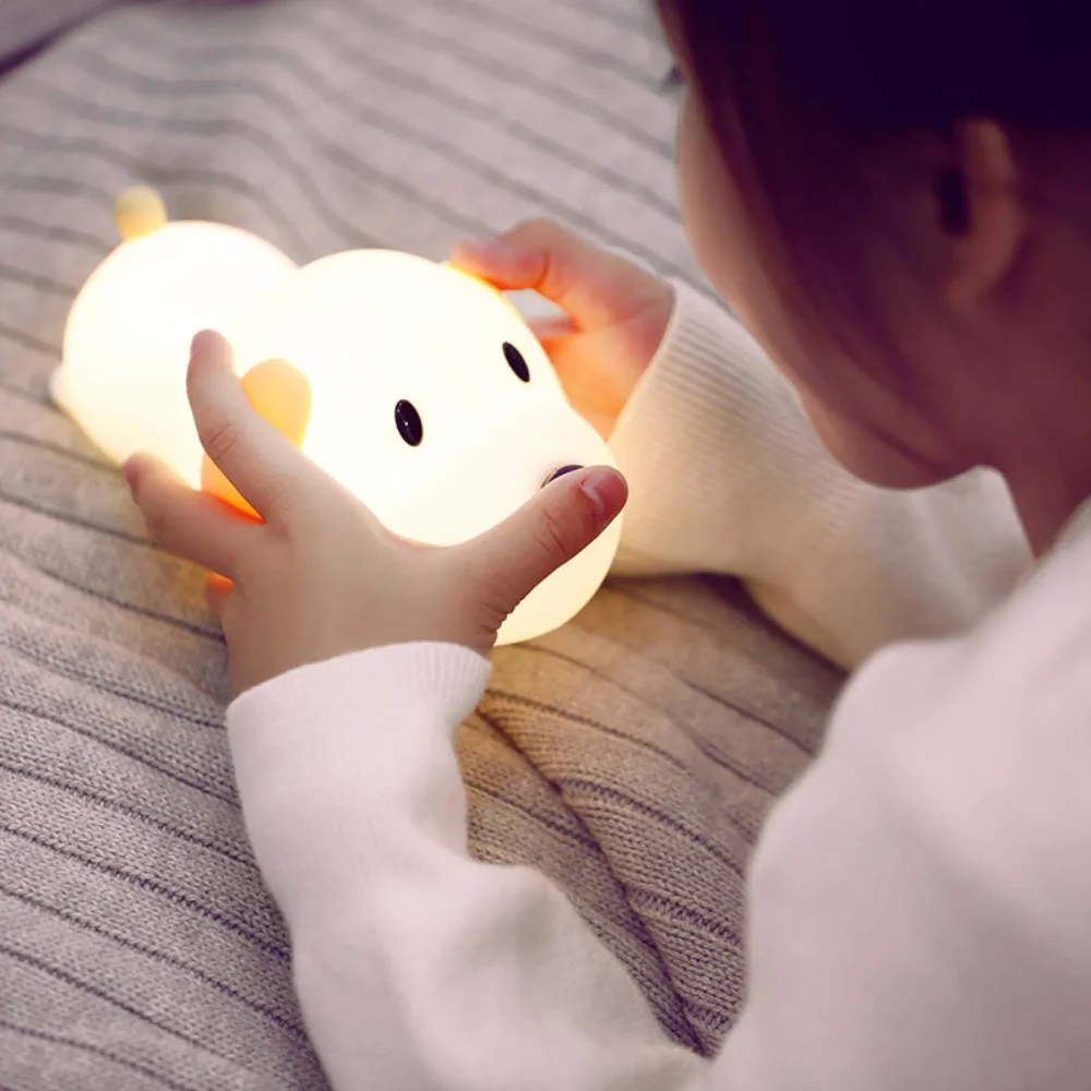 Sleeping Light Cartoon Rechargeable Dimming Timer Silicone Lamp Sleeping Light Cartoon Rechargeable Dimming Timer Silicone Lamp