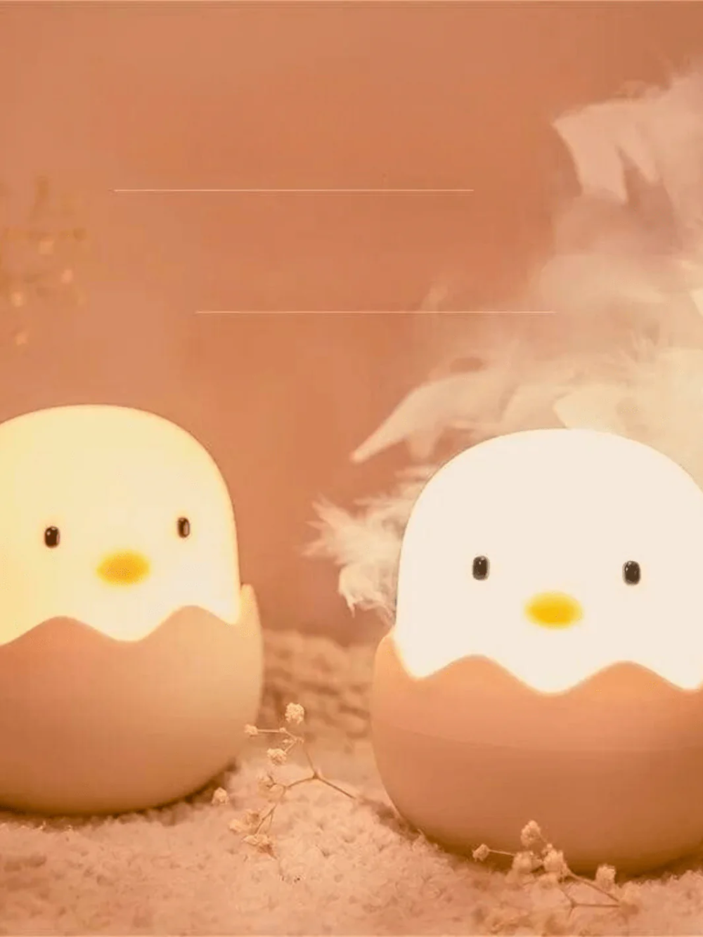 veilleuse enfants dessin animé créatif coquille d'oeuf poussin lampe en silicone usb chambre rechargeable 