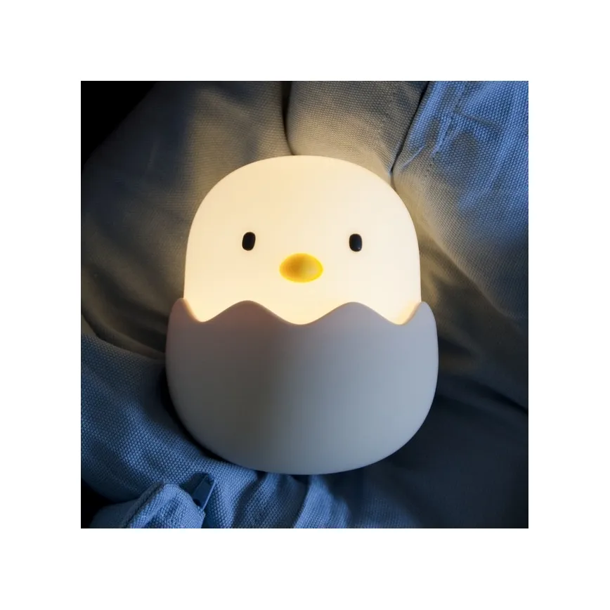 veilleuse enfants dessin animé créatif coquille d'oeuf poussin lampe en silicone usb chambre rechargeable 