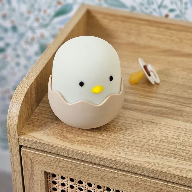 veilleuse enfants dessin animé créatif coquille d'oeuf poussin lampe en silicone usb chambre rechargeable 