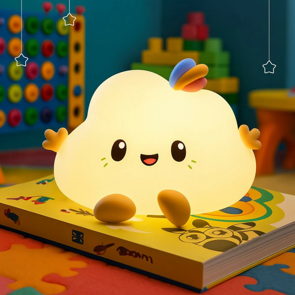 可爱创意微笑云彩硅灯充电夜光,远程控制 可爱创意微笑云彩硅灯充电夜光,远程控制