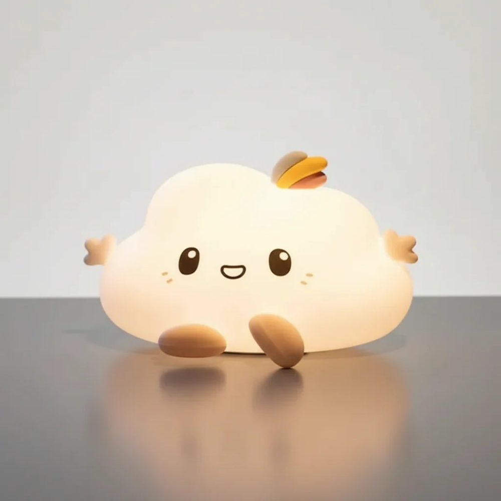 可爱创意微笑云彩硅灯充电夜光,远程控制 可爱创意微笑云彩硅灯充电夜光,远程控制