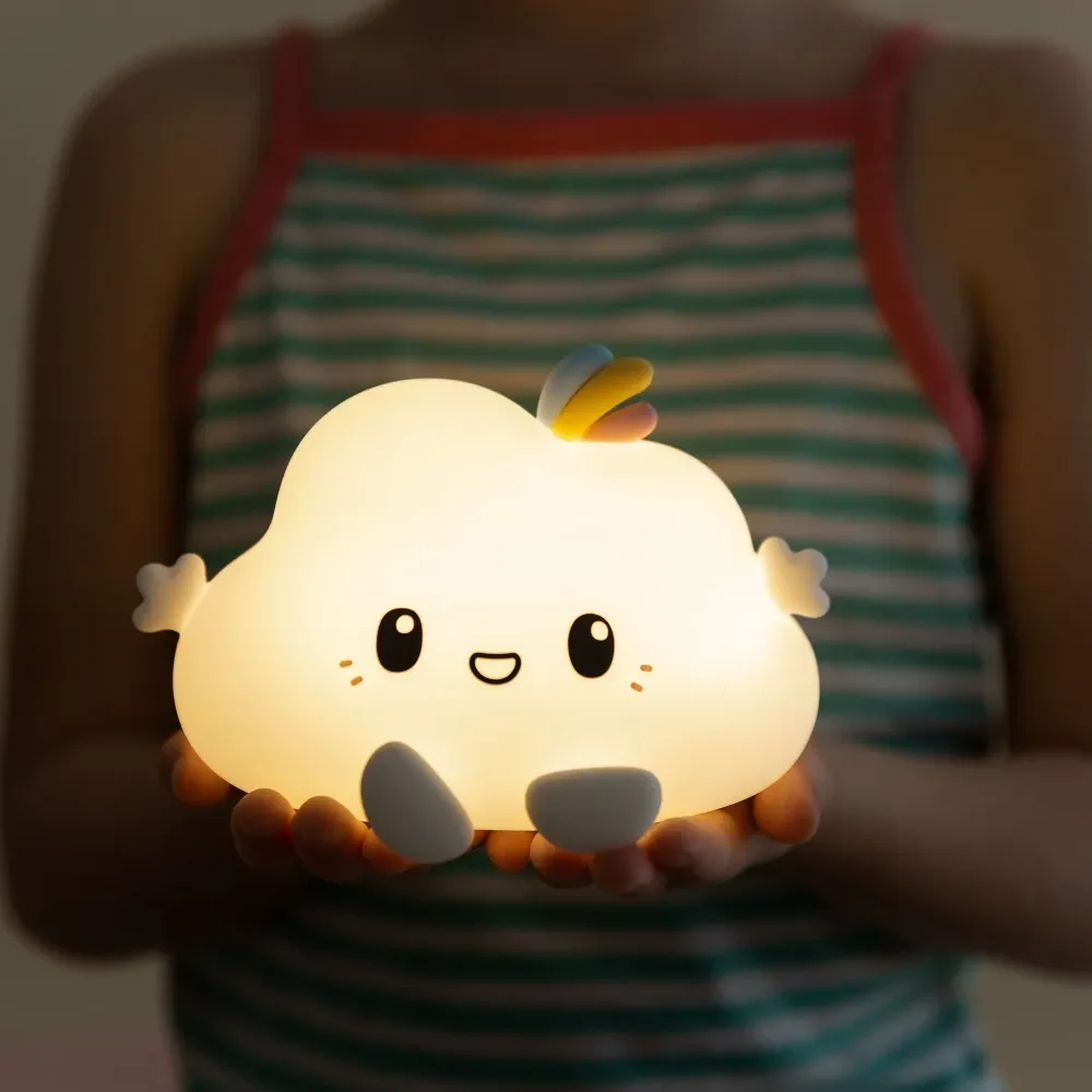 可爱创意微笑云彩硅灯充电夜光,远程控制 可爱创意微笑云彩硅灯充电夜光,远程控制