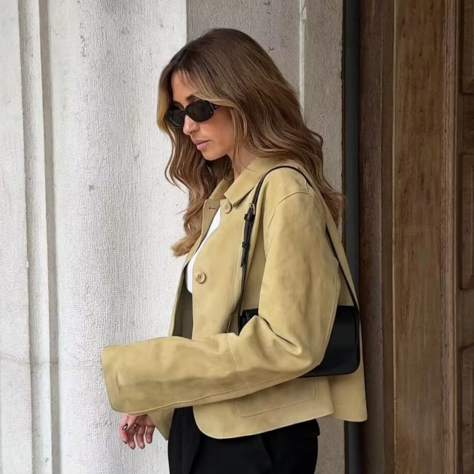 veste en daim à double poche tendance pour femme veste en daim à double poche tendance pour femme
