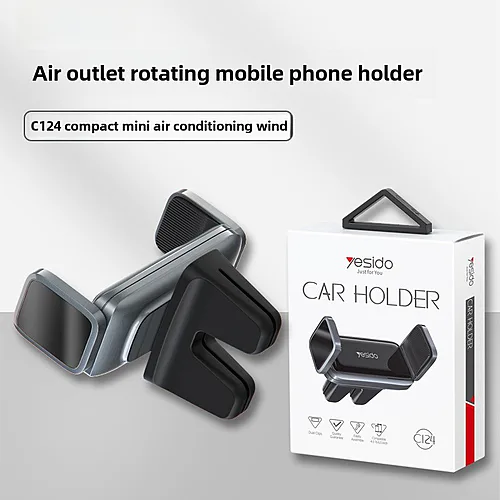 Suporte de telemóvel criativo para automóvel, rotativo e regulável, para grelha de ventilação, em ABS e silicone