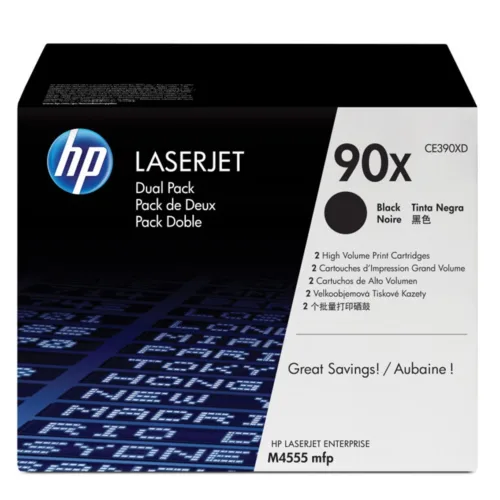 HP 90X Toner Cartridges, Pack of 2 黑色