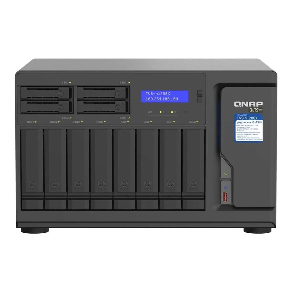 Serveur NAS QNAP TVS - H1288X - W1250 - 16 Go, 12 baies