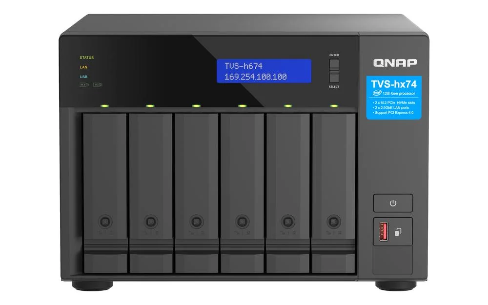 serveur nas qnap tvs h674 i5 32 go 6 baies QNAP TVS NAS Server - H674 - i5 - 32 GB - 6 baias