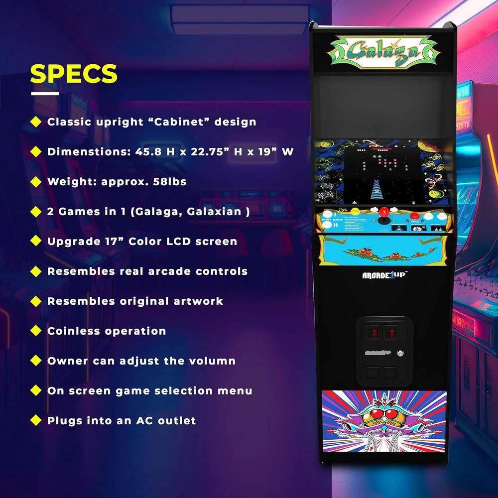 Galaga 1up Luxury Arcade Machine Galaga 1up Luxury Arcade Machine