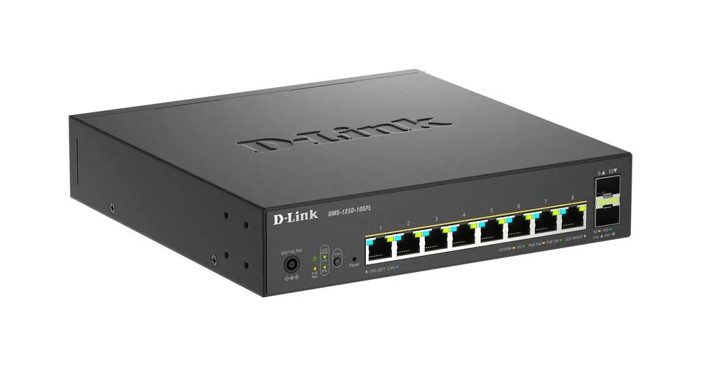 switch d link dms 1250 10spl 10 ports D-Link-Switch DMS-1250-10SPL mit 10 Anschlüssen
