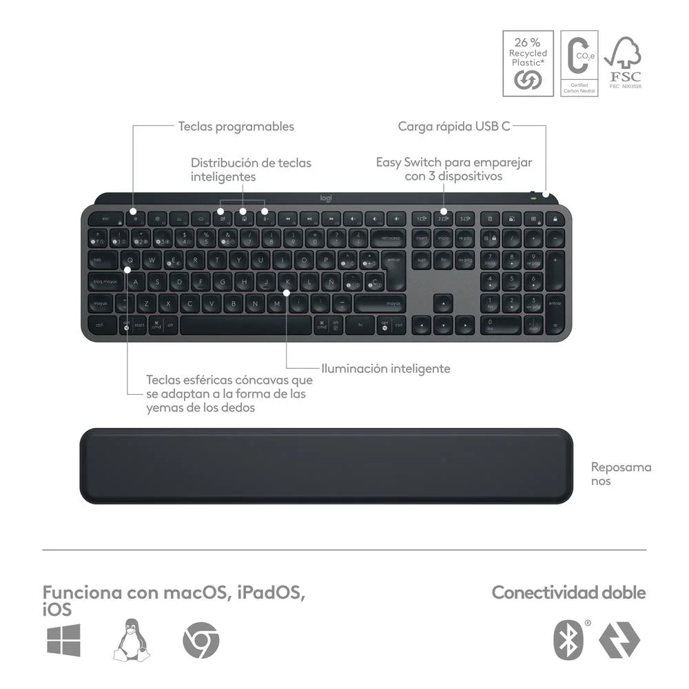 Tastatur und Maus Logitech MX Keys
