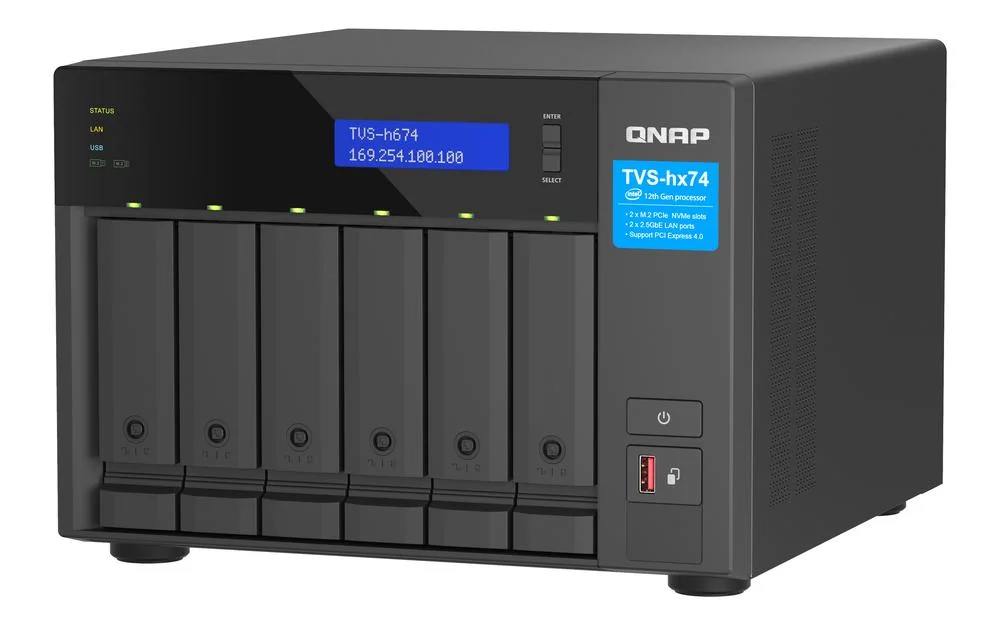 serveur nas qnap tvs h674 i5 32 go 6 baies QNAP TVS NAS Server - H674 - i5 - 32 GB - 6 baias