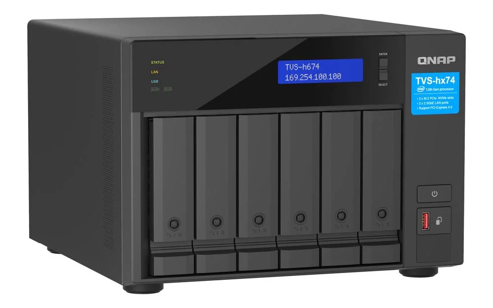 serveur nas qnap tvs h674 i5 32 go 6 baies QNAP TVS NAS Server - H674 - i5 - 32 GB - 6 baias