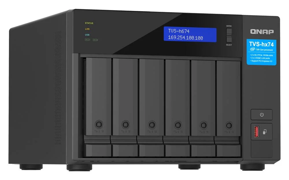 serveur nas qnap tvs h674 i5 32 go 6 baies QNAP TVS NAS Server - H674 - i5 - 32 GB - 6 baias
