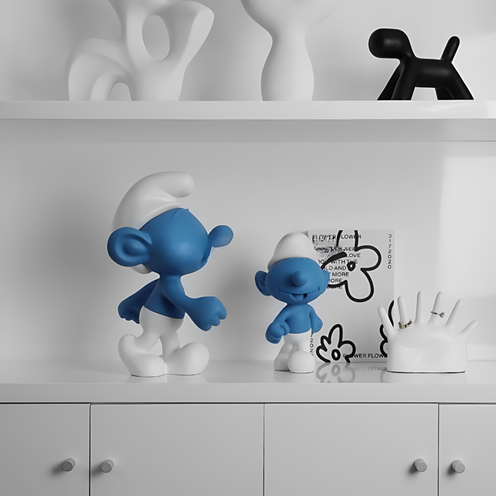 sculpture de schtroumpf pour chambre d'enfant style dessin animé moderne
