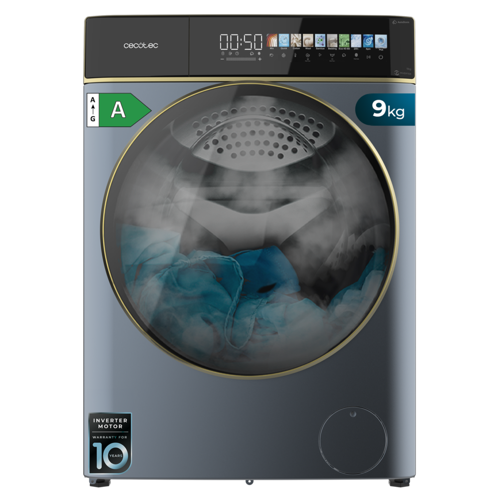lave linge cecotec bolero dresscode 9900 autodose inverter fullcolor ice blue a Lave-linge
