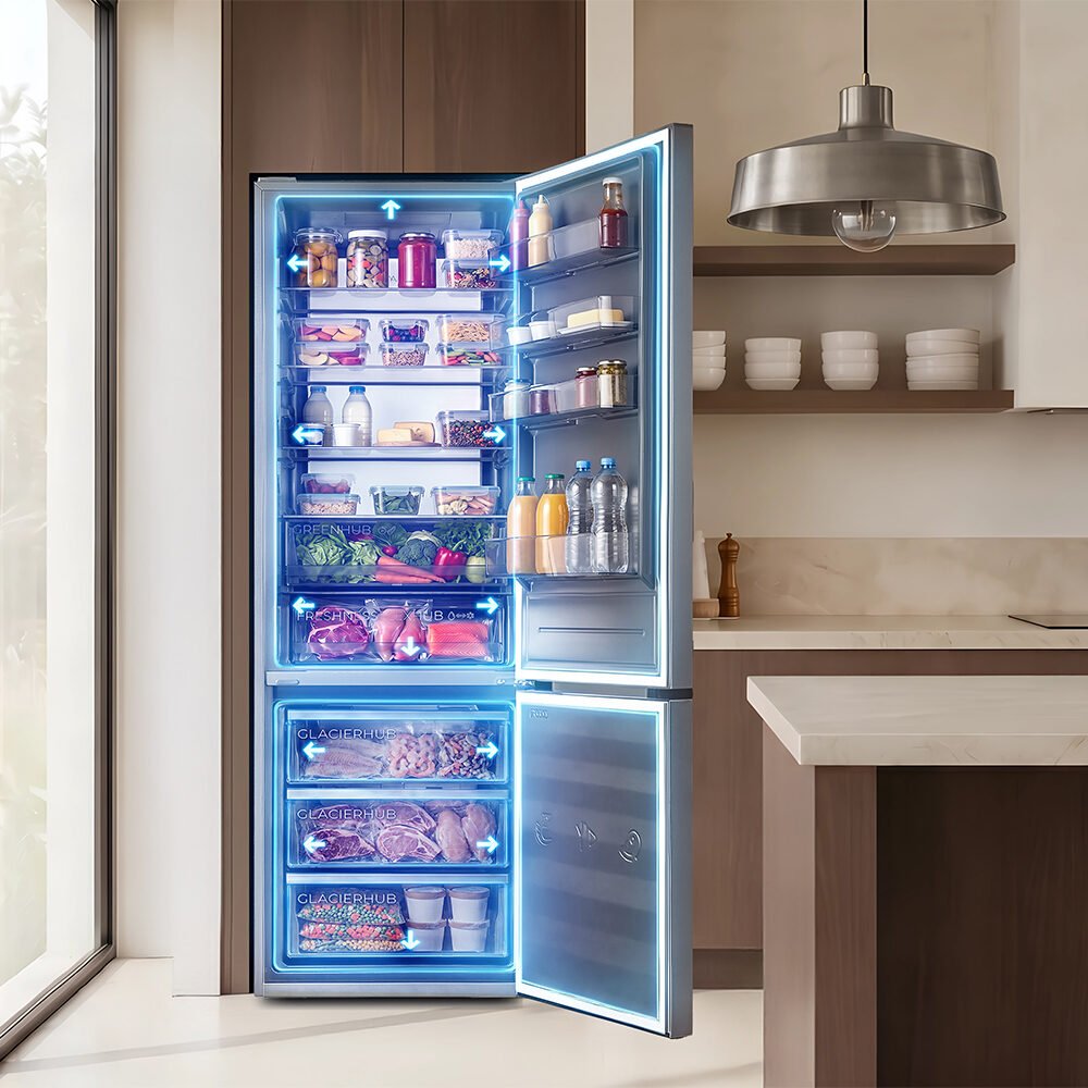 réfrigérateur congélateur cecotec bolero coolmarket combi 405 wl elite silex stone a frigorífico