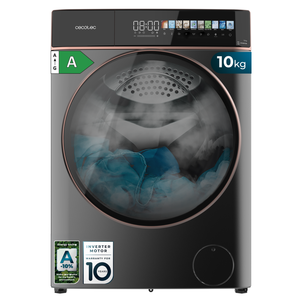 lave linge cecotec bolero dresscode 10900 inverter fullcolor steel a Lave-linge