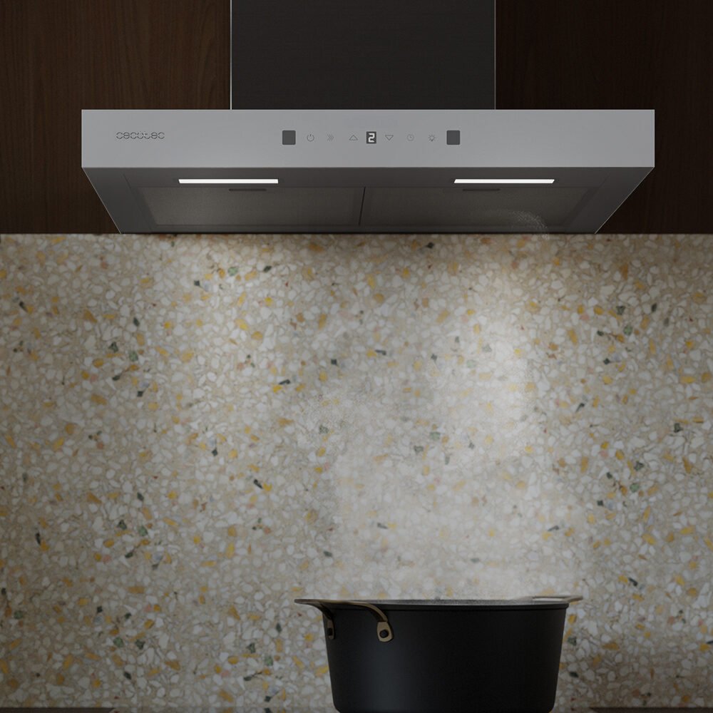 hottes aspirantes en t cecotec bolero flux tt 605500 glass white a++ Hottes aspirantes en T
