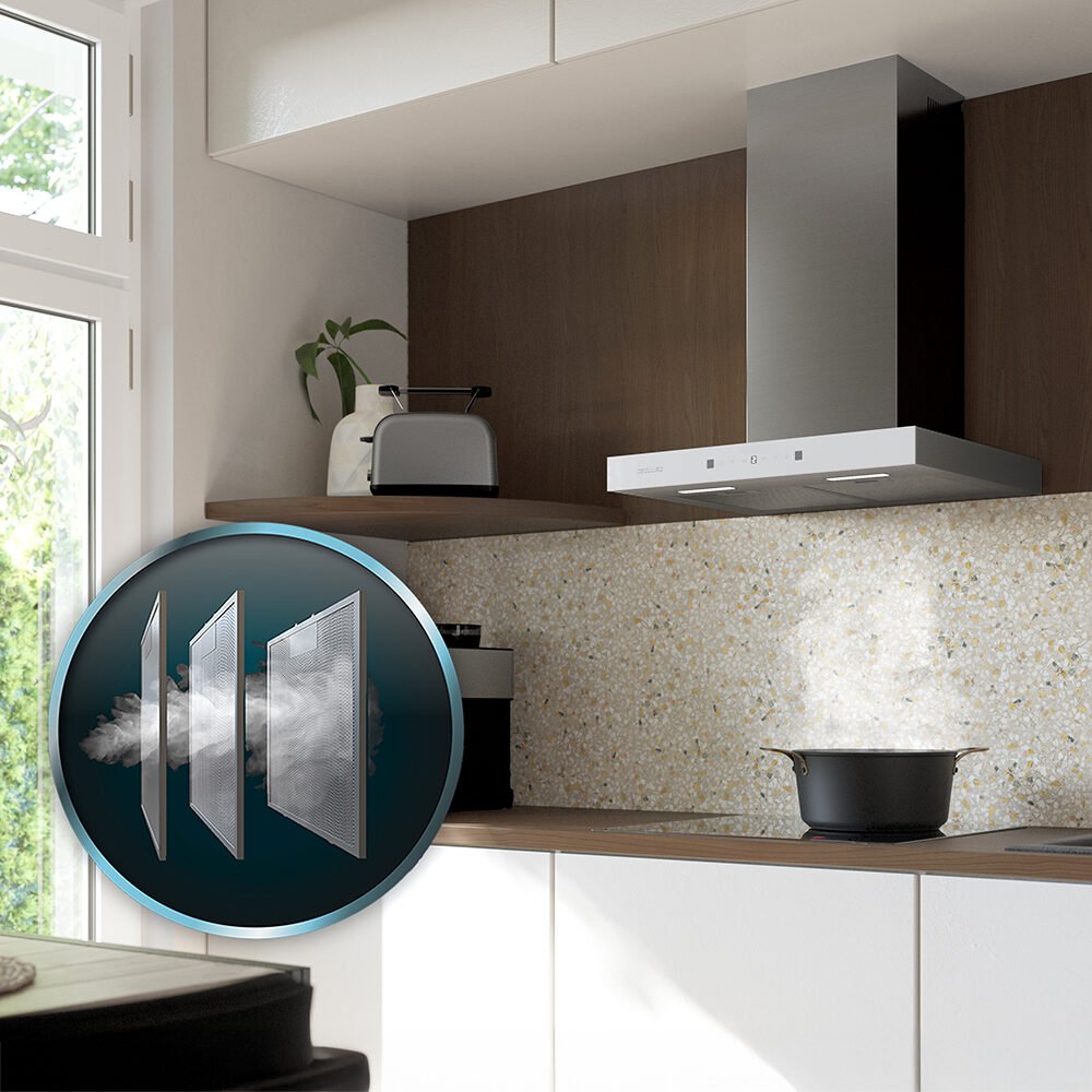 hottes aspirantes en t cecotec bolero flux tt 605500 glass white a++ Hottes aspirantes en T