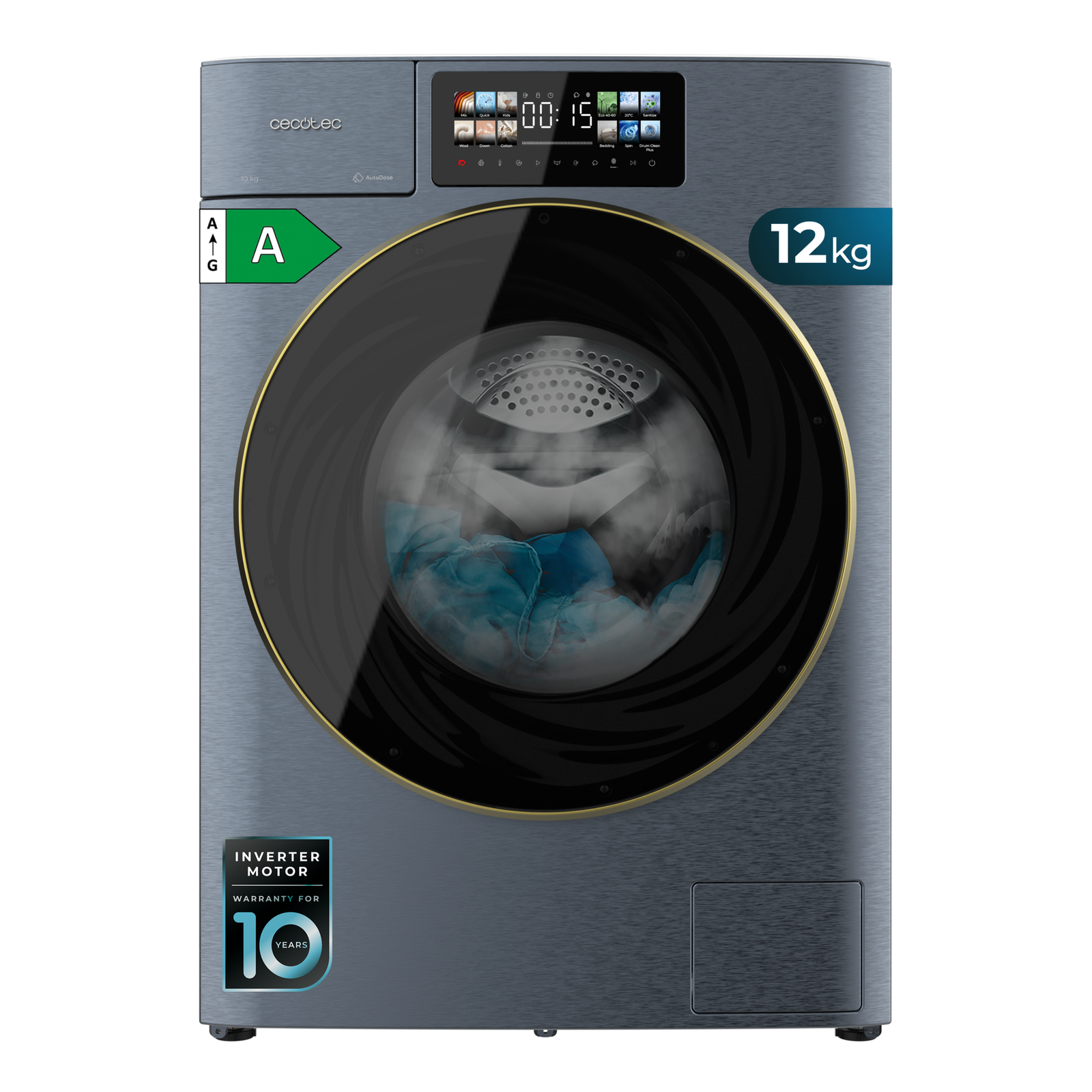 lave linge cecotec bolero dresscode 12950 autodose direct drive 3d titanium Lave-linge
