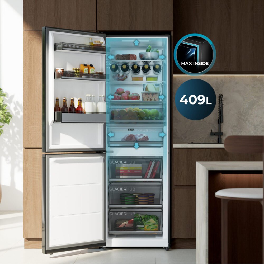 réfrigérateur cecotec bolero coolmarket combi 409 black glass c Réfrigérateur Cecotec Bolero CoolMarket Combi 409 Black Glass C