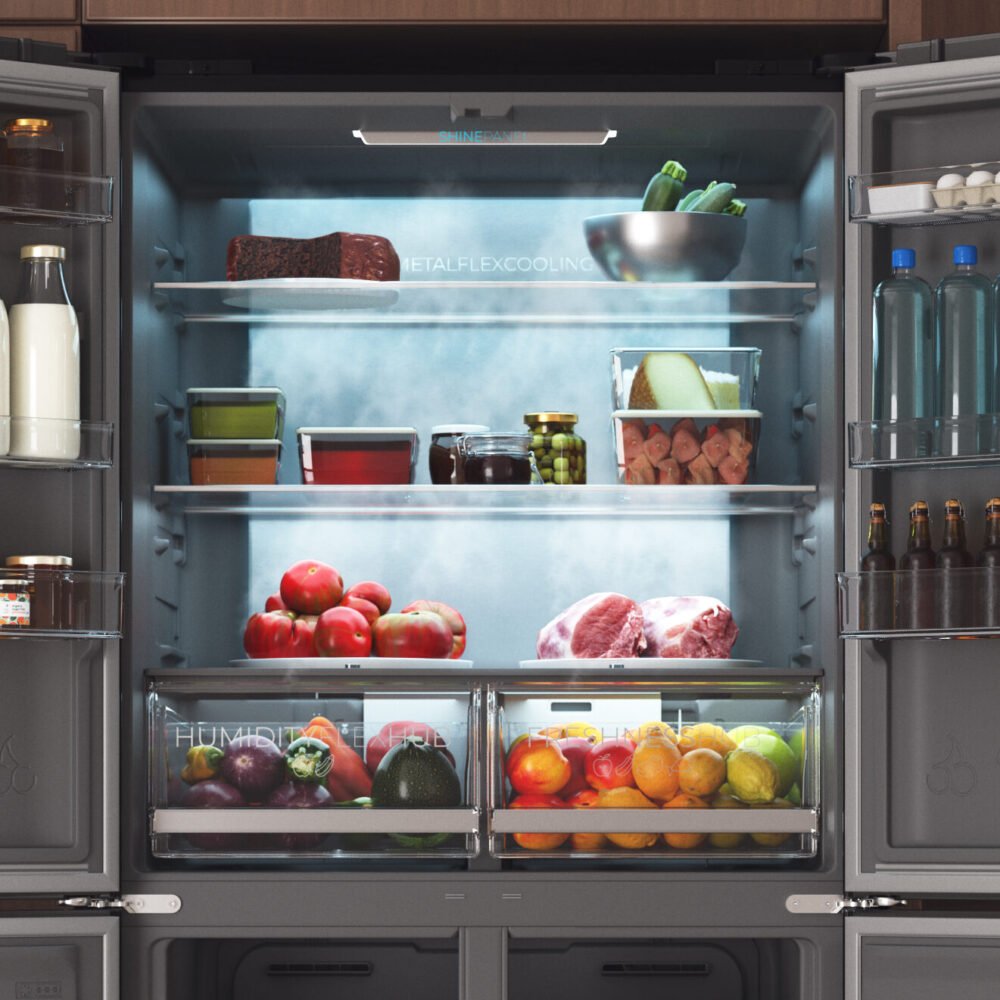 refrigerador cecotec bolero coolmarket 4d 503 vidro preto d refrigerador