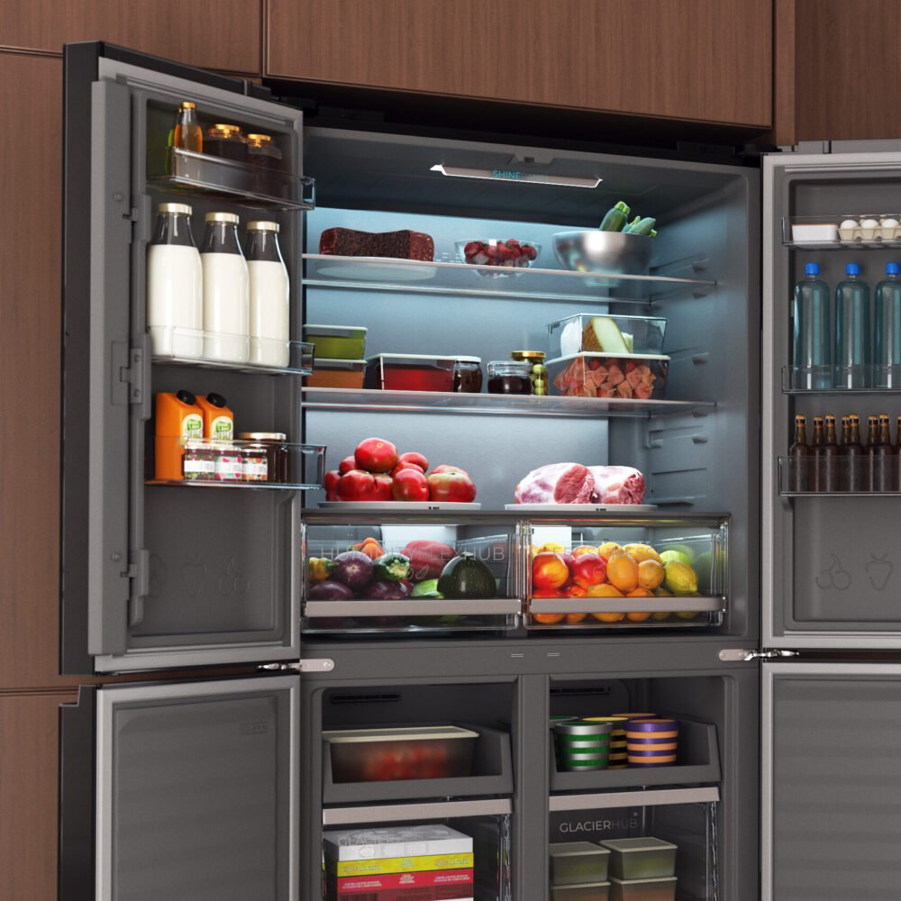 refrigerador cecotec bolero coolmarket 4d 503 vidro preto d refrigerador