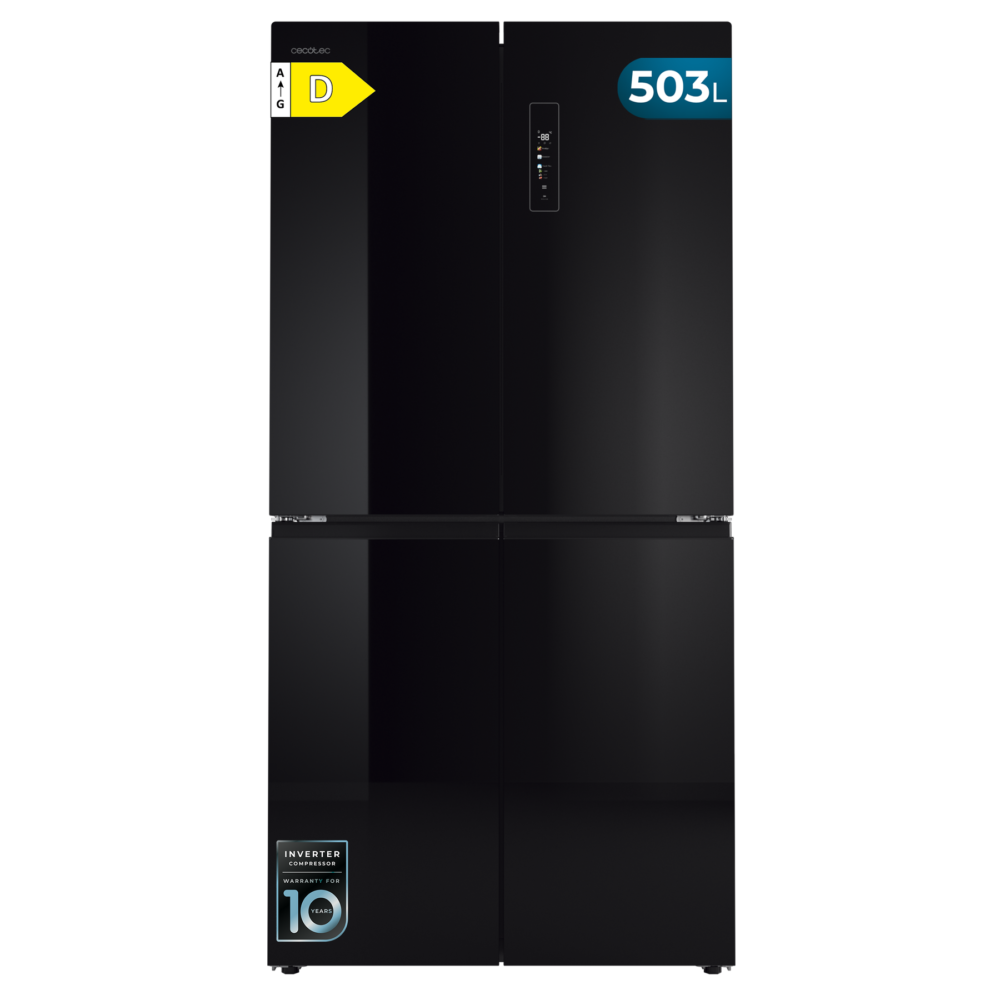 refrigerador cecotec bolero coolmarket 4d 503 vidro preto d refrigerador
